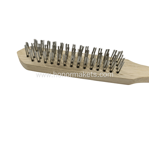 4 Row Wire Brush Plastic Handle